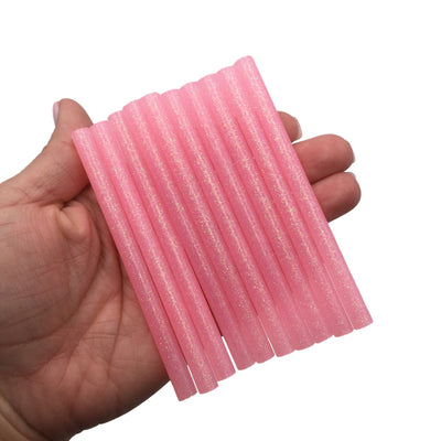 10 Glitter Pink Glue Sticks