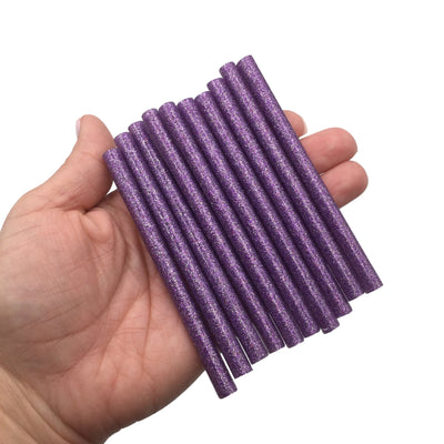 10 Glitter Purple Glue Sticks