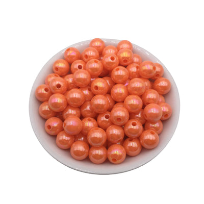 12mm Orange AB Bubblegum Beads 50pcs