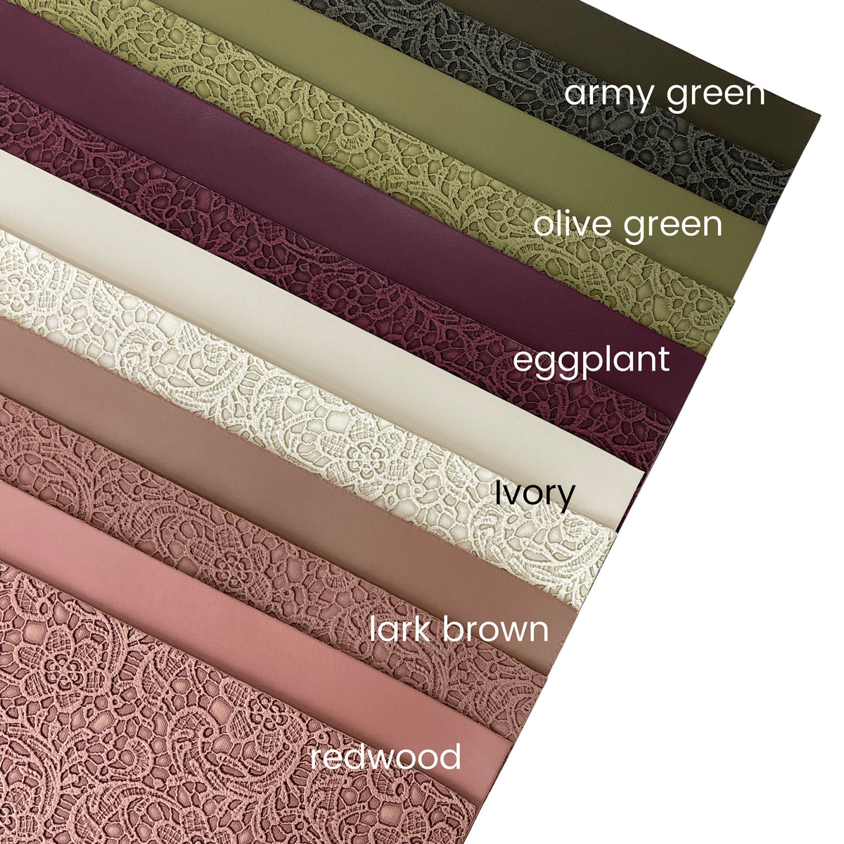 Floral Lace Embossed Faux Leather Sheets and Matching Color Smooth Lea ...