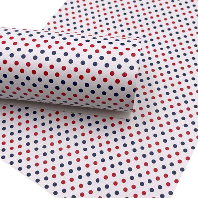 Patriotic Dots Custom Print Faux Leather Sheet