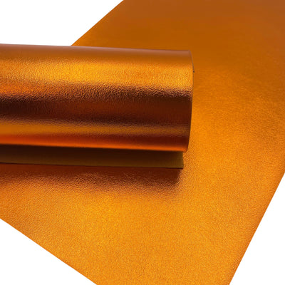 Orange Metallic Faux Leather Sheet