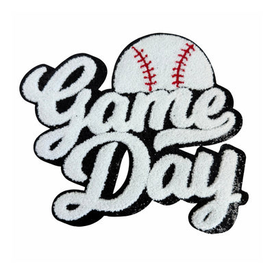 Game Day Chenille Patch, Baseball Iron On Patch, T-Shirt patch, Heat Transfer Patch