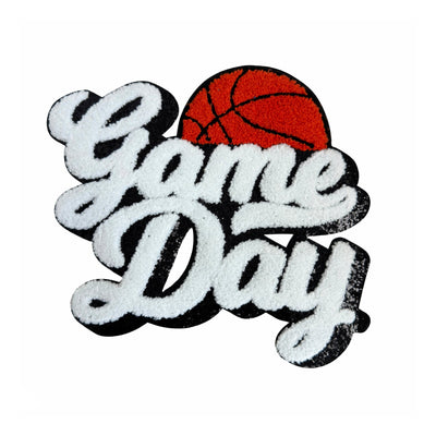 Game Day Chenille Patch, Basketball Iron On Patch, T-Shirt patch, Heat Transfer Patch