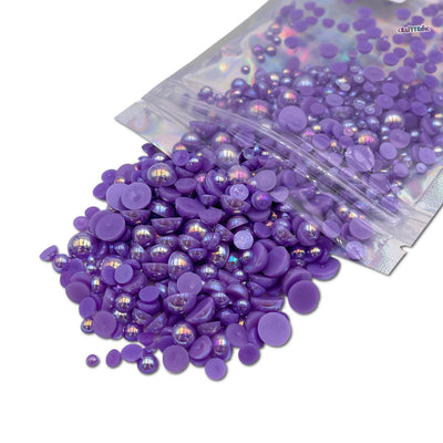 AB Purple Mixed Sizes Flatback Pearl 1000 Pieces