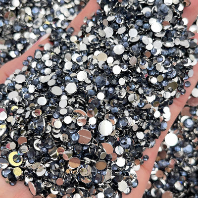 Navy Blue Flatback Resin Rhinestones 1000pcs, Choose Size and Color 3mm, 4mm or 5mm, Faceted Resin Rhinestones, Not-Hotfix