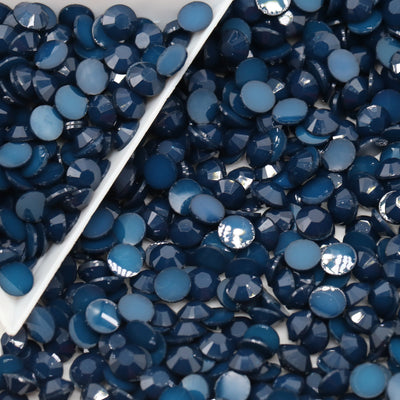 Navy Blue Opaque Jelly Flatback Resin Rhinestones Pack of 1000, Choose Size 3mm, 4mm or 5mm, Faceted Resin Rhinestones, Not-Hotfix