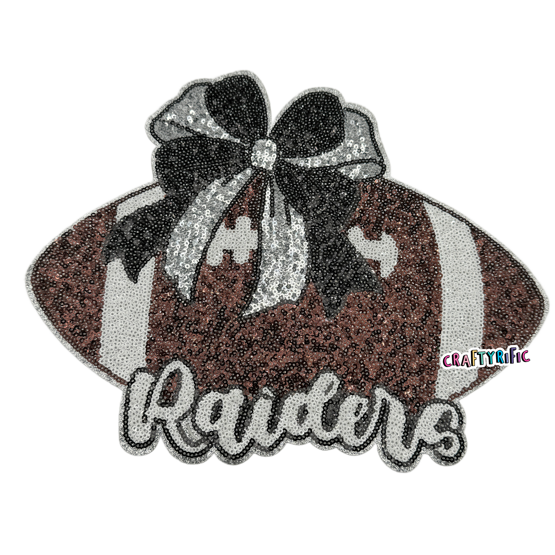 Football Rhinestone Patches Raiders Football Sequin Patch – Craftyrific