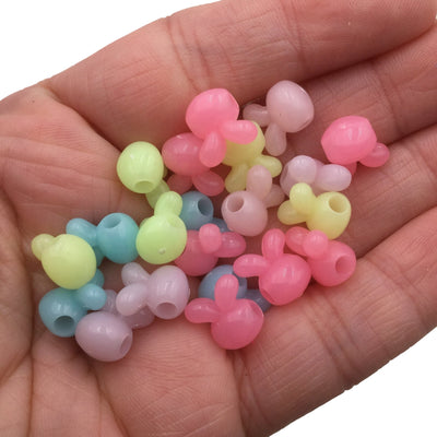 20 Pastel Bunny Beads 12mm