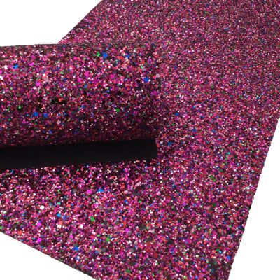 GLAMOROUS PINK Chunky Glitter Canvas Sheets