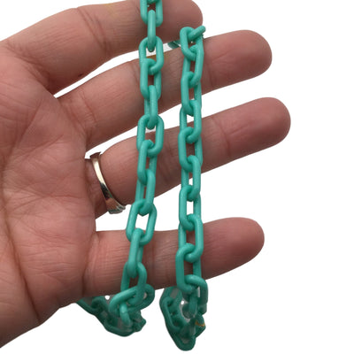 TEAL GREEN Plastic Chain 16 inch