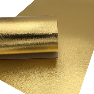 METALLIC GOLD SAFFIANO Faux Leather Sheets