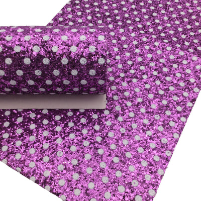 Purple Polka Dot Chunky Glitter Canvas Sheets