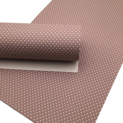 Cocoa Brown Polka Dot Faux Leather Sheets