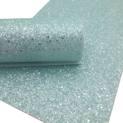 ICY BLUE FROSTED Chunky Glitter fabric Sheets