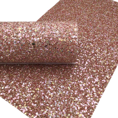 ROSE GOLD Mix Chunky Glitter Canvas Sheets
