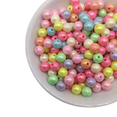50g Pastel Iridescent Beads 8mm