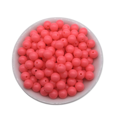 50 Neon Pink Bubblegum Beads 10mm