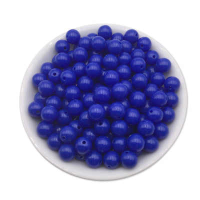 50 Royal Blue Bubblegum Beads 10mm