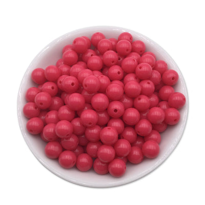 50 Hot Pink Bubblegum Beads 10mm