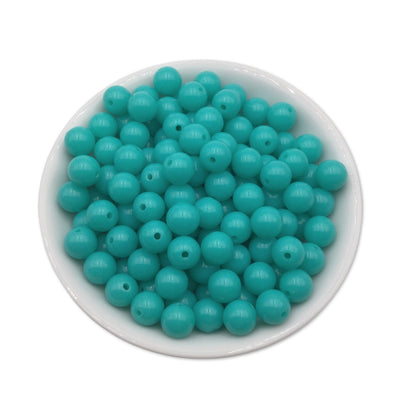 50 Teal Bubblegum Beads 10mm