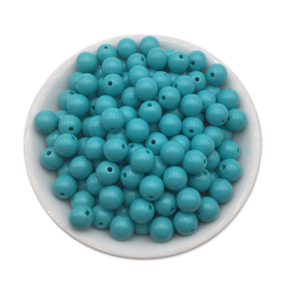 50 Turquoise Blue Bubblegum Beads 10mm