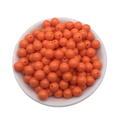 50 Orange Bubblegum Beads 10mm