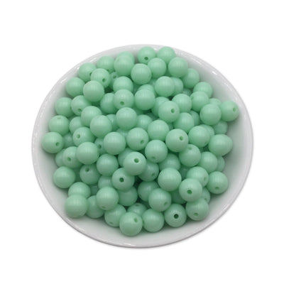 50 Mint Green Bubblegum Beads 10mm