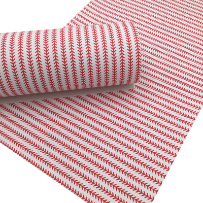 BASEBALL STRIPES Smooth Faux Leather Sheets