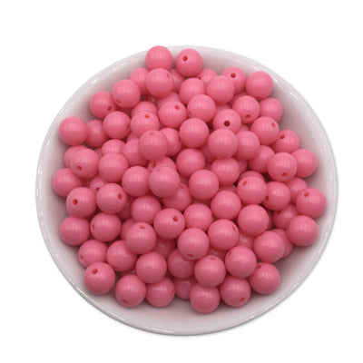 50 Rouge Pink Bubblegum Beads 10mm