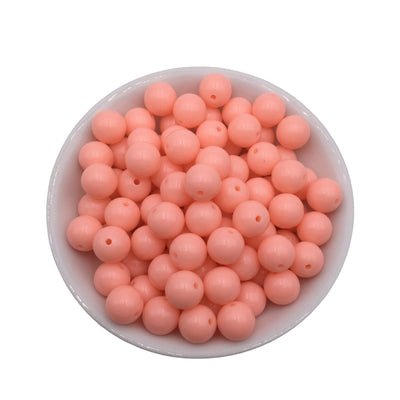 50 Peachy Bubblegum Beads 12mm