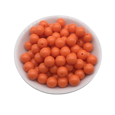 50 Orange Bubblegum Beads 12mm
