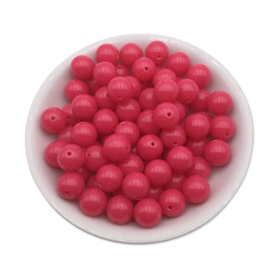 50 Hot Pink Bubblegum Beads 12mm