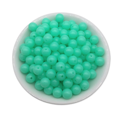 50 Mint Green Bubblegum Beads 12mm