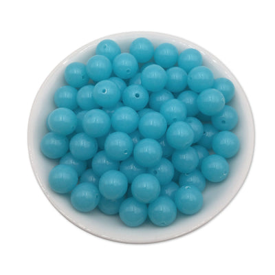 50 Sky Blue Bubblegum Beads 12mm
