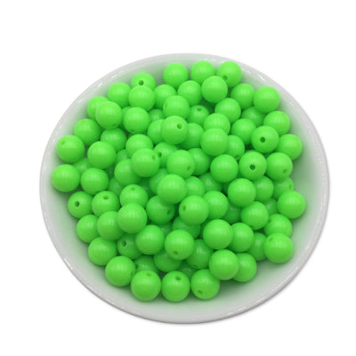 50 Neon Green Bubblegum Beads 10mm