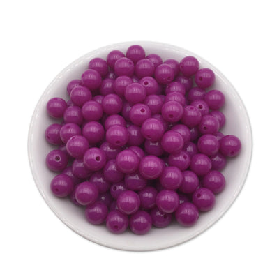 50 Grape Purple Bubblegum Beads 10mm