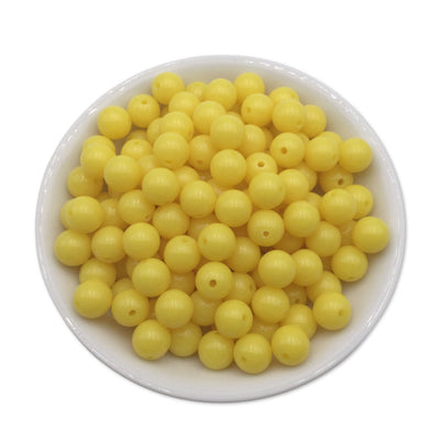 50 Yellow Bubblegum Beads 10mm
