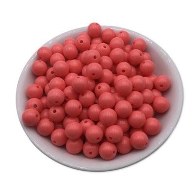50 Coral Bubblegum Beads 10mm