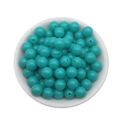 50 Dark Teal Bubblegum Beads 12mm