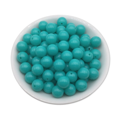 50 Teal Bubblegum Beads 12mm