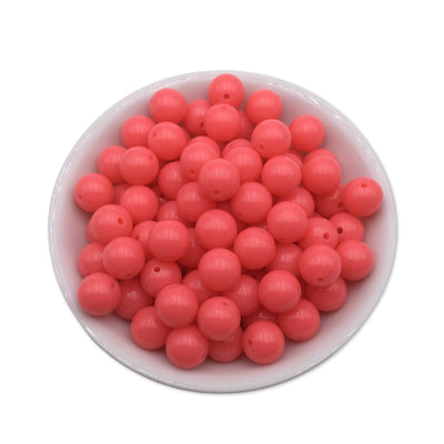 50 Neon Pink Bubblegum Beads 12mm