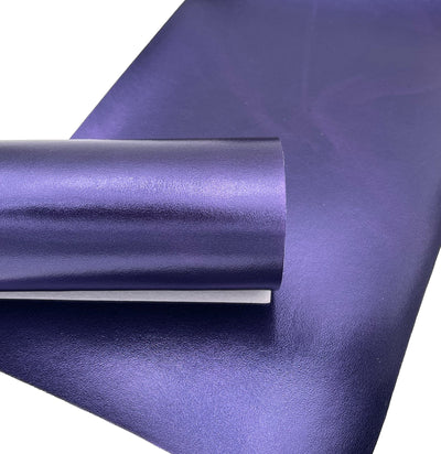 Navy Blue Metallic Smooth Faux Leather Sheets