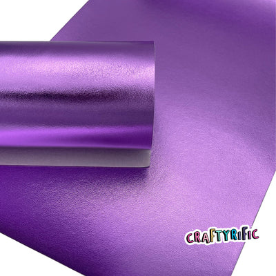 Purple Metallic Smooth Faux Leather Sheets