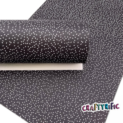 Black Sprinkles Faux Leather Sheets