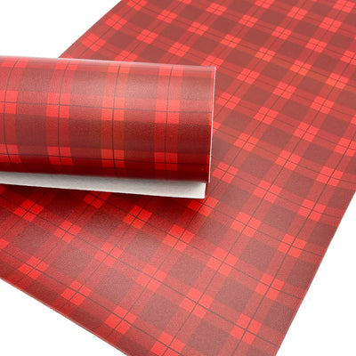 CHRISTMAS PLAID Designer Prints Smooth Faux Leather Sheets