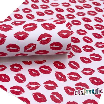 Red Lips Smooth Faux Leather Sheets