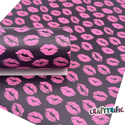 Pink Lips Smooth Faux Leather Sheets