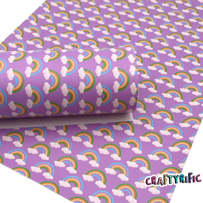 Purple Rainbow Smooth Faux Leather Sheets