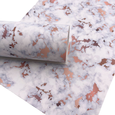 MARBLE ROSE GOLD Smooth Faux Leather Sheets